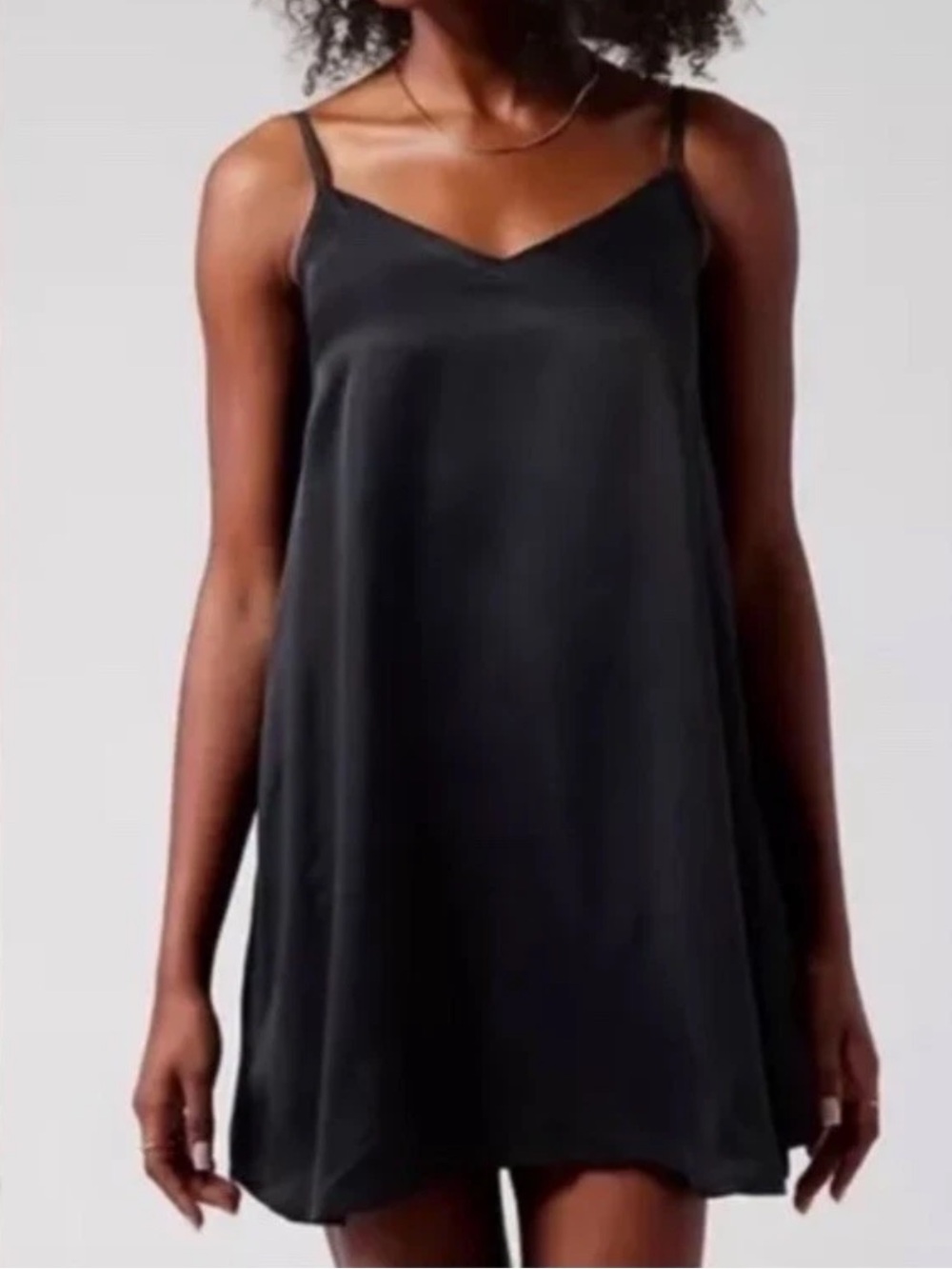 ATHLETA Calm Cool Sleep A line elastic back slip mini Spaghetti Straps Dress S